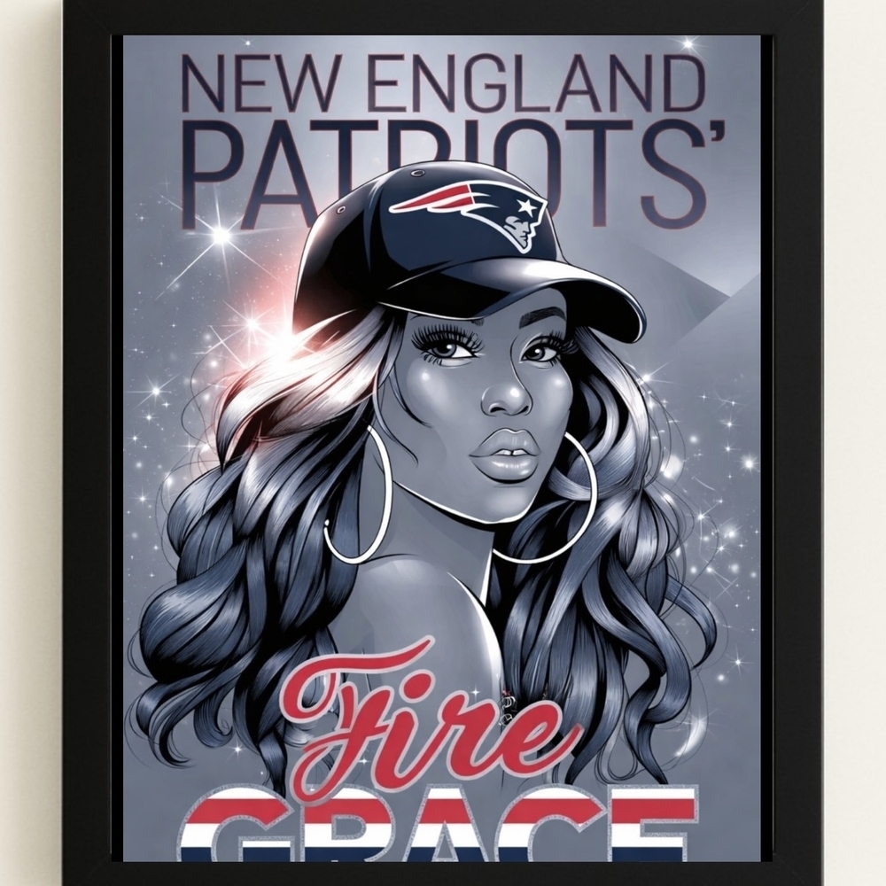 New England Patriots Art Print In A  Frame 8x10